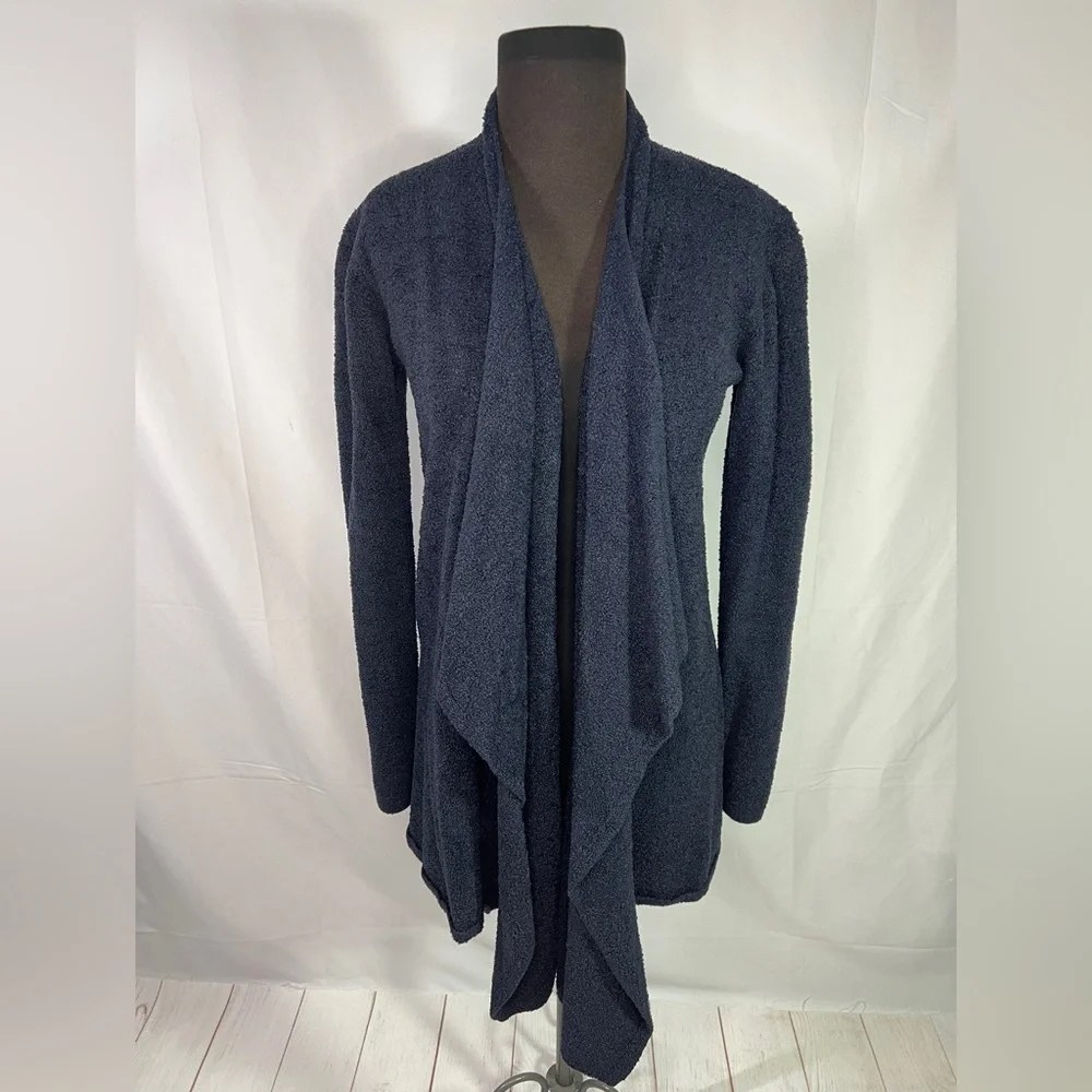 Barefoot Dreams Bamboo Chic Lite Cardigan - S/M - navy blue open cozy waterfall - Picture 2 of 8